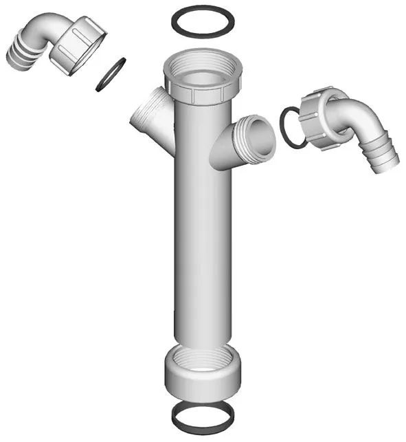 EXTENSIE Ø 40 mm CU DOUĂ CONEXIUNI MAŞINA SPĂLAT VASE