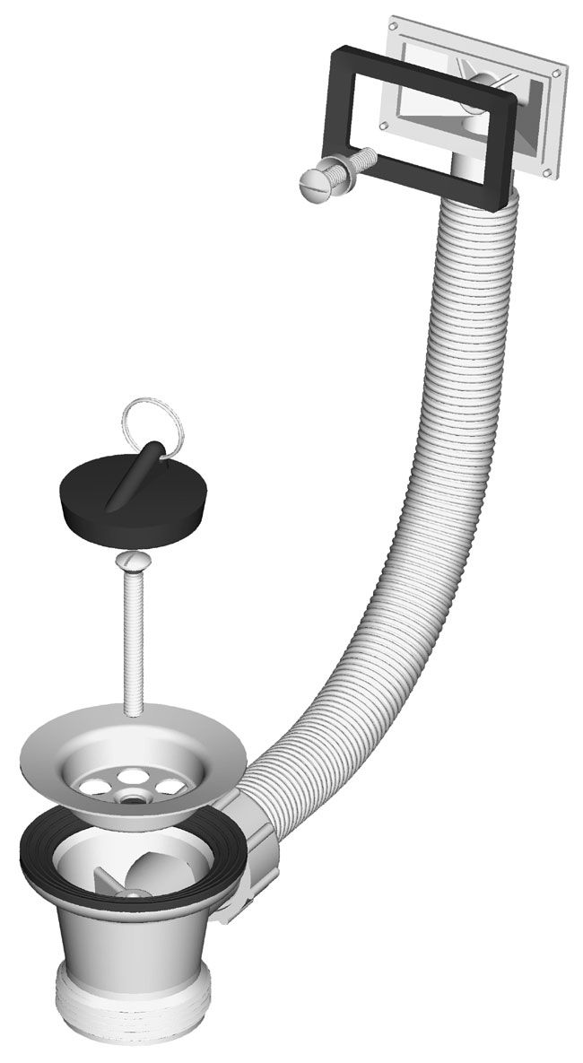 VENTIL SCURGERE CHIUVETĂ, GRILĂ Ø 115 mm, PREAPLIN DREPTUNGHIULAR FLEXIBIL